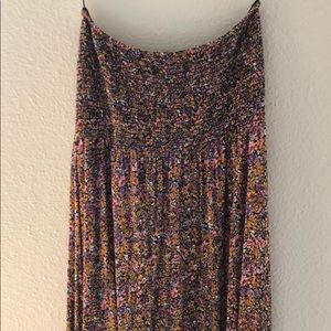 Strapless Floral Maxi Dress